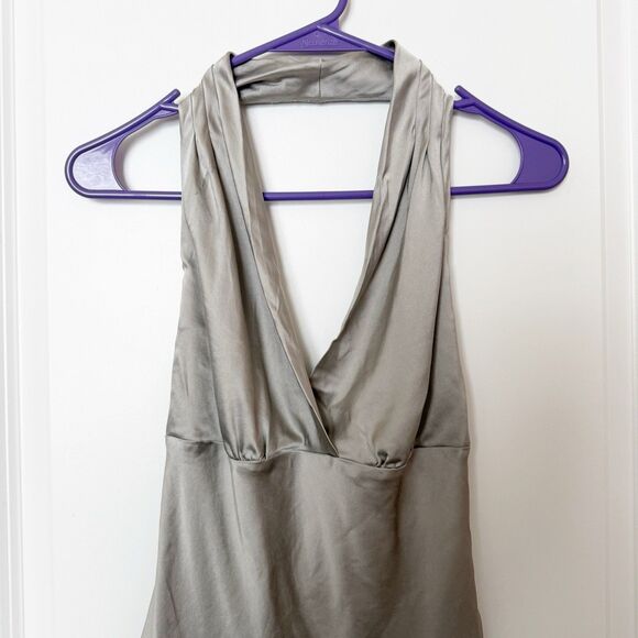 Express Womens Y2K Silk Babydoll Halter Top XSmall Coquette Fairycore Dainty - Picture 2 of 8